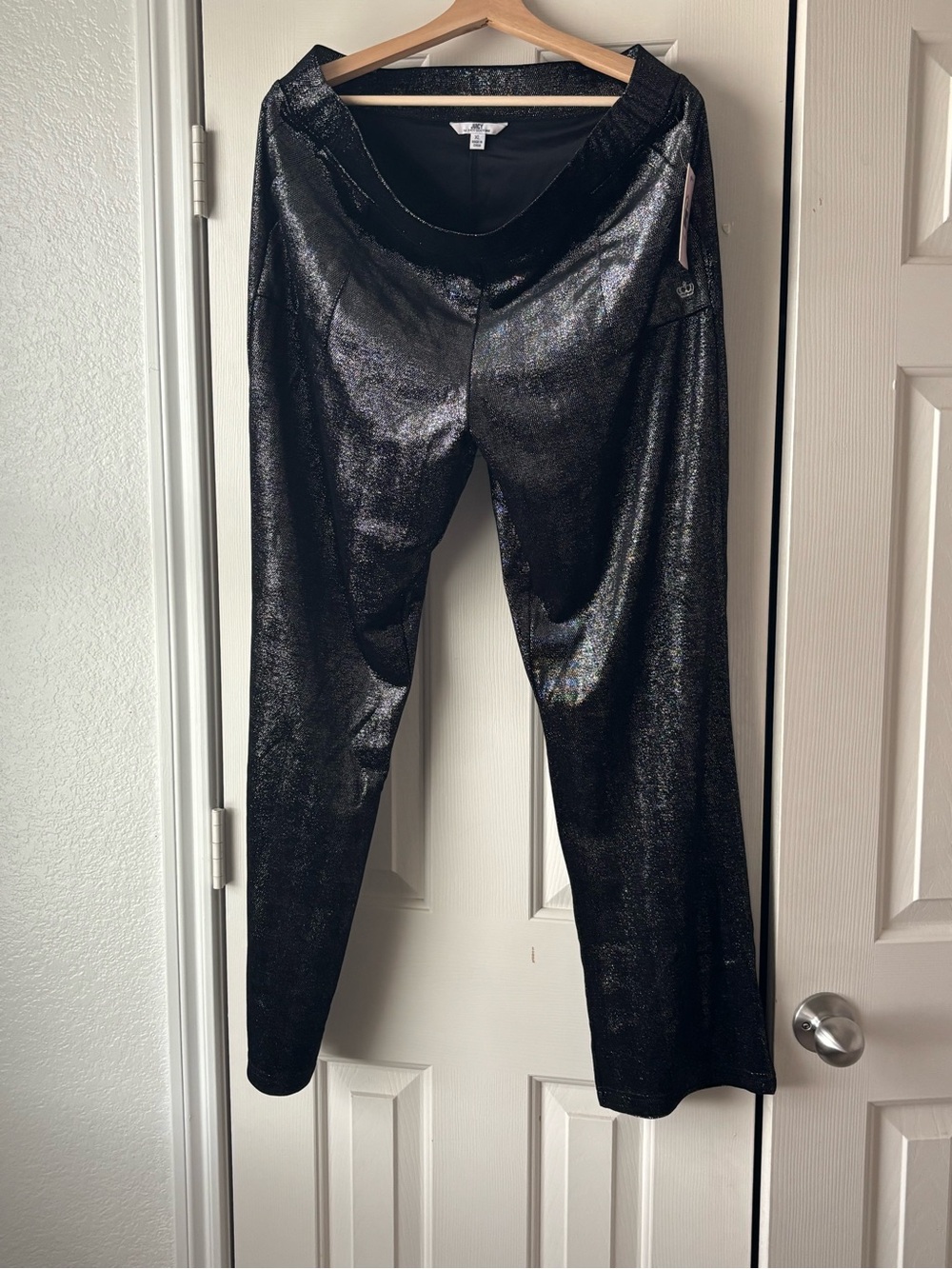 Juicy Couture Black Shimmer Straight Leg Pants